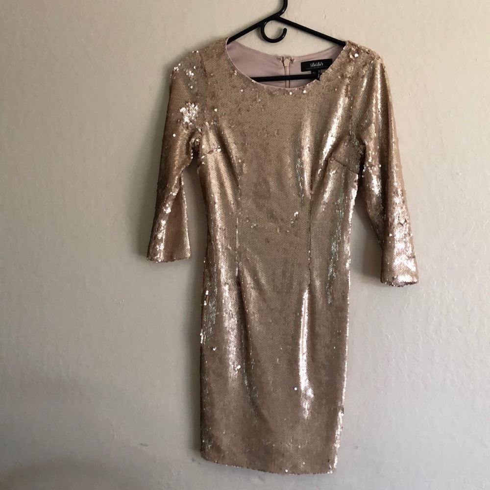 LuLu’s Light gold sequin dress, women’s dresses